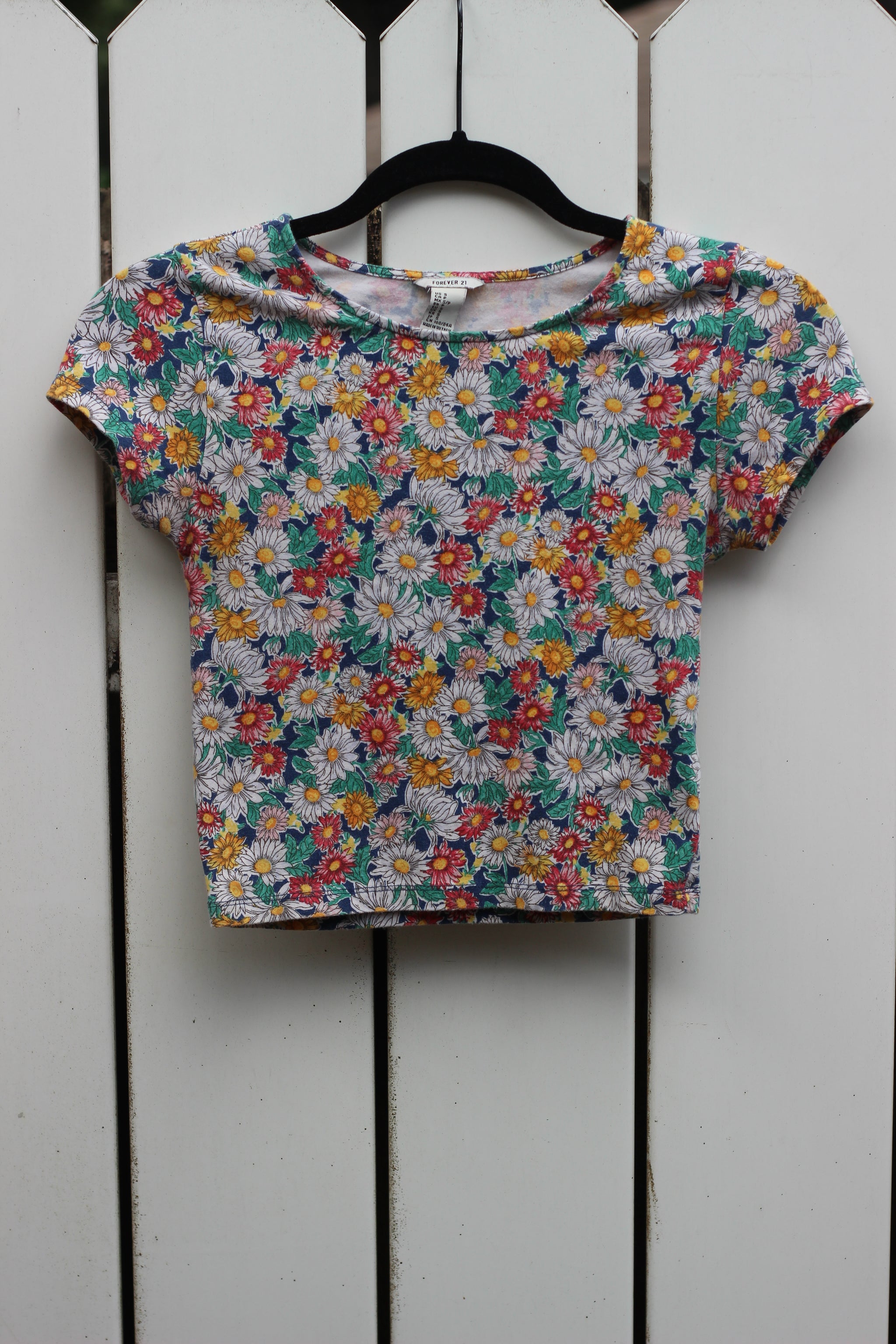 90's Style Floral Crop Top (XS/S)
