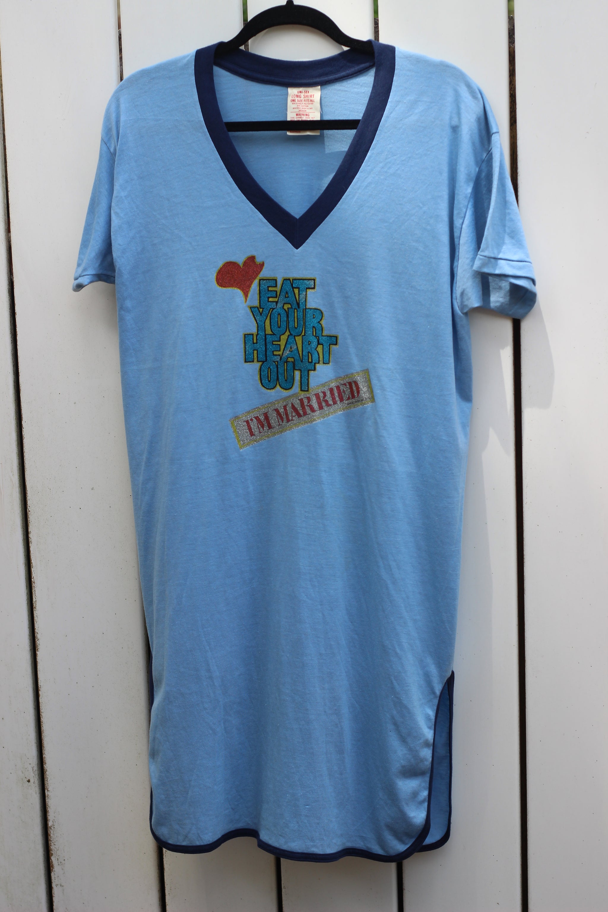 1978 Glitter Iron-on Eat Your Heart Out Night Shirt/ Dress (One Size Fits All)